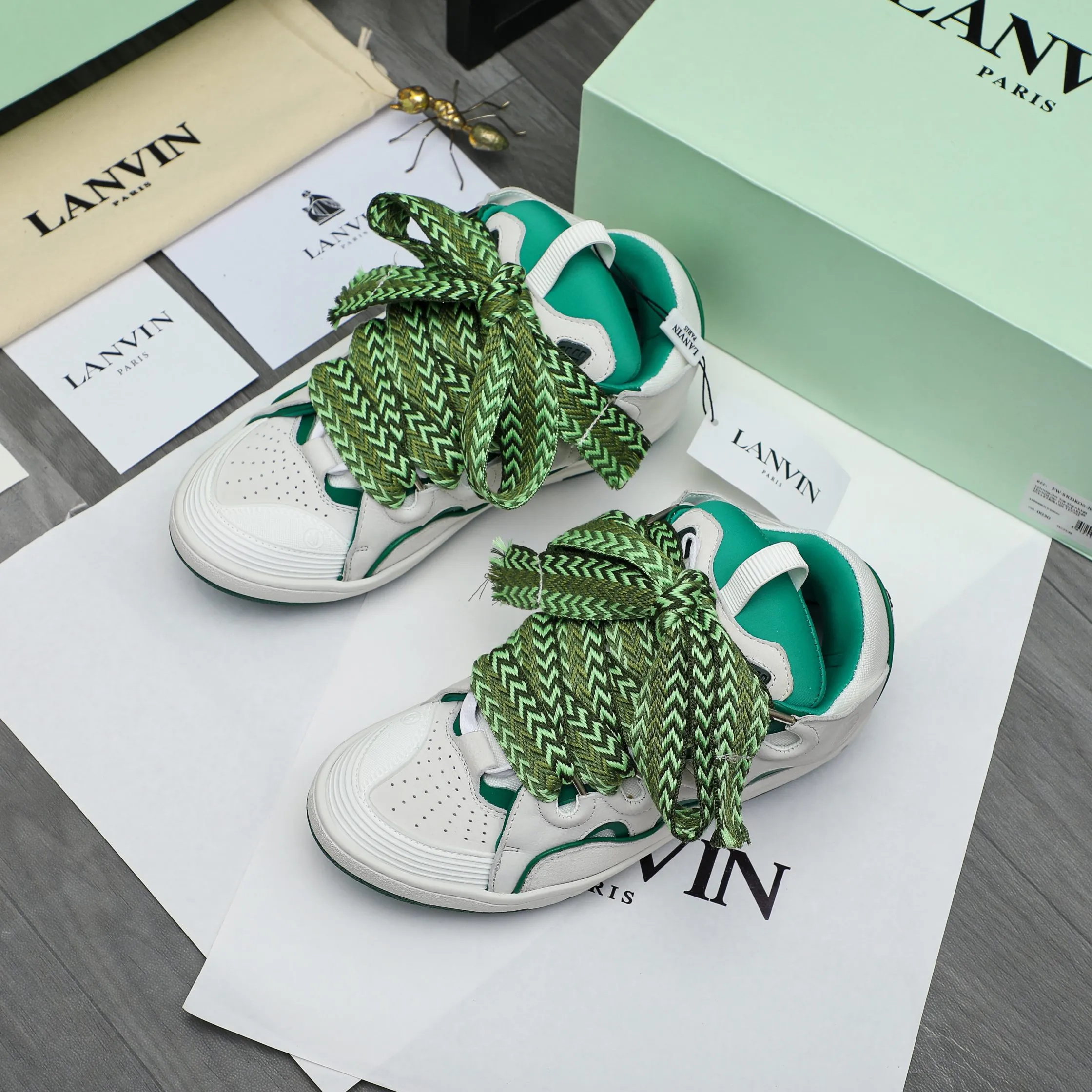 Men's shoes 💰740 [Lanvin] Lanvin high-end quality original couple's casual shoes - Upper: imported pebbled cowhide stitched with breathable mesh - Lining: Lycra elastic lining - Outsole: original rubber outsole - Super high quality control·Fine workmanship: highlighted (high-end·luxury·grade) -Size: 36-45 (45 can be customized)